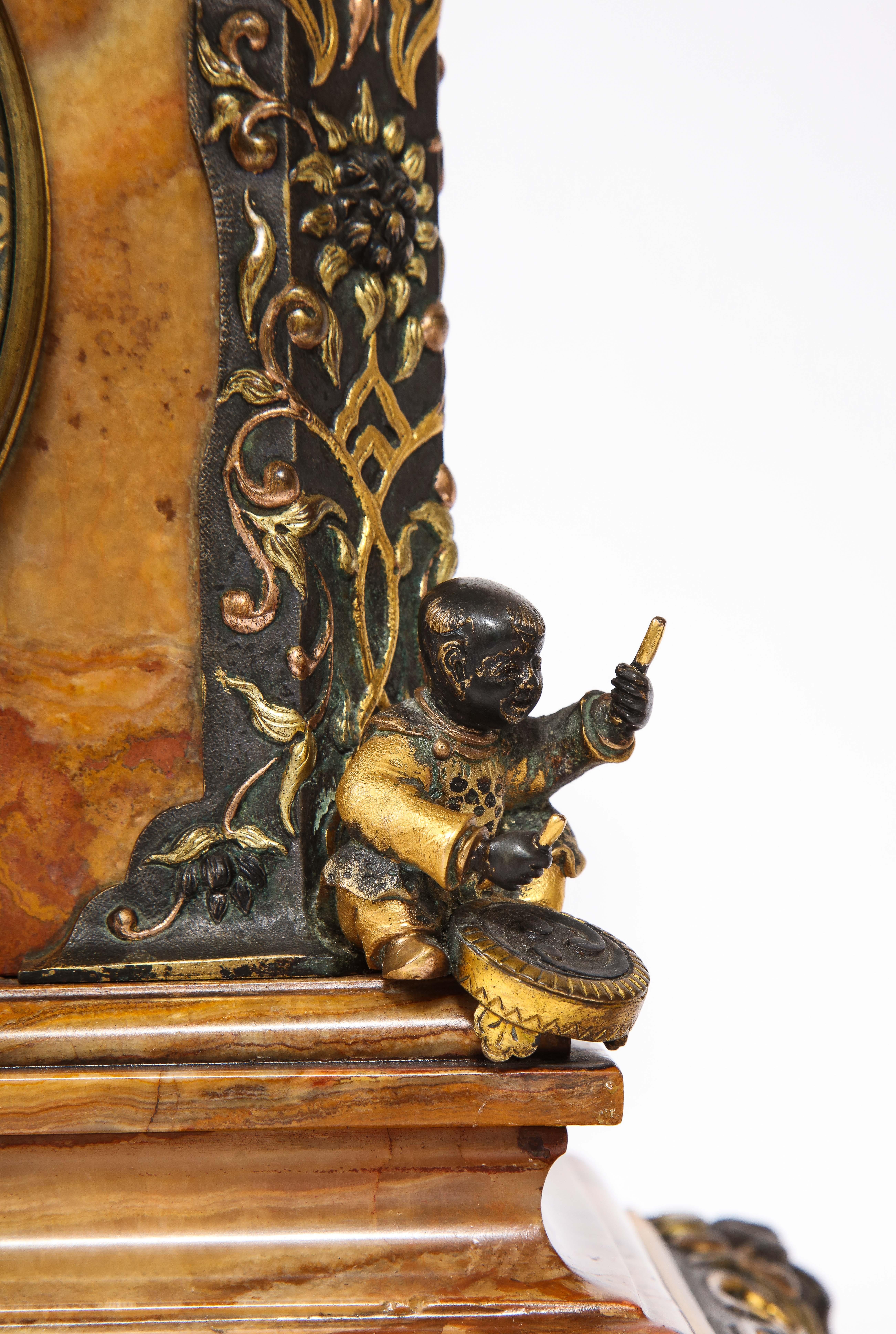 A 19 C. Reloj francés Japonisme Garniture, Att. E. Cornu, Estilo de Édouard Lièvre en venta 10
