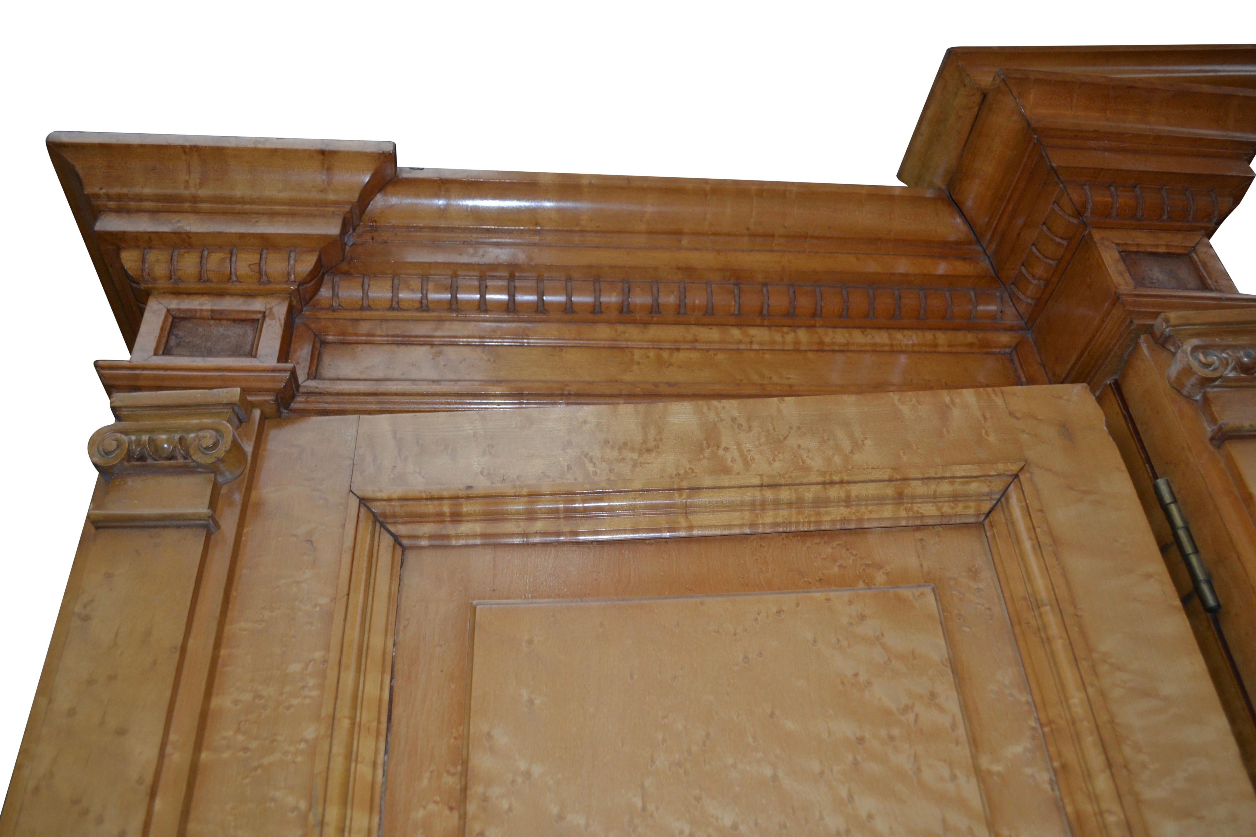 19th Century American Neoclassical Style Bird's-Eye Maple Armoire For Sale 8