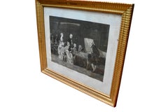 19thC Engraving of Mozart Playing for Hapsburg Emperor Francis 1