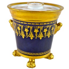19th Century French Empire Paris Porcelain Brush Pot