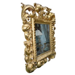 19th Century Gilt Wood Framed Italian Baroque Style Mirror
