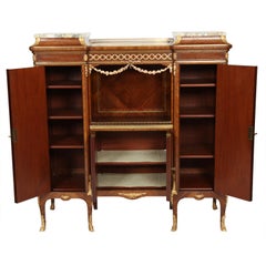 19th Century Louis XV Style Music Cabinet Signed Francois Linke