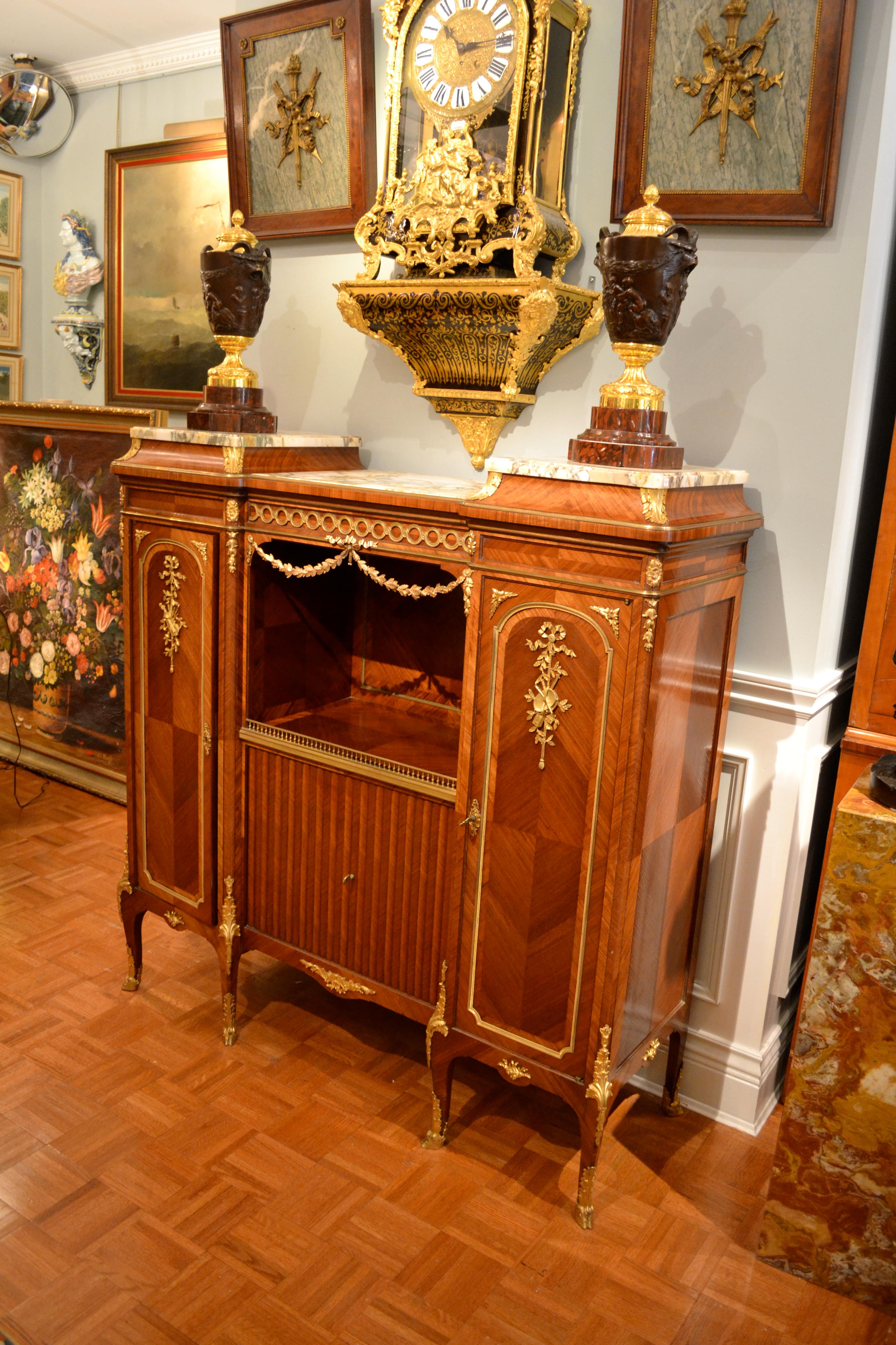 19th Century Louis XV Style Music Cabinet Signed Francois Linke 2