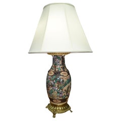 A 19 Century Nanking Porcelain Vase on an Ormolu base turned into a Lamp