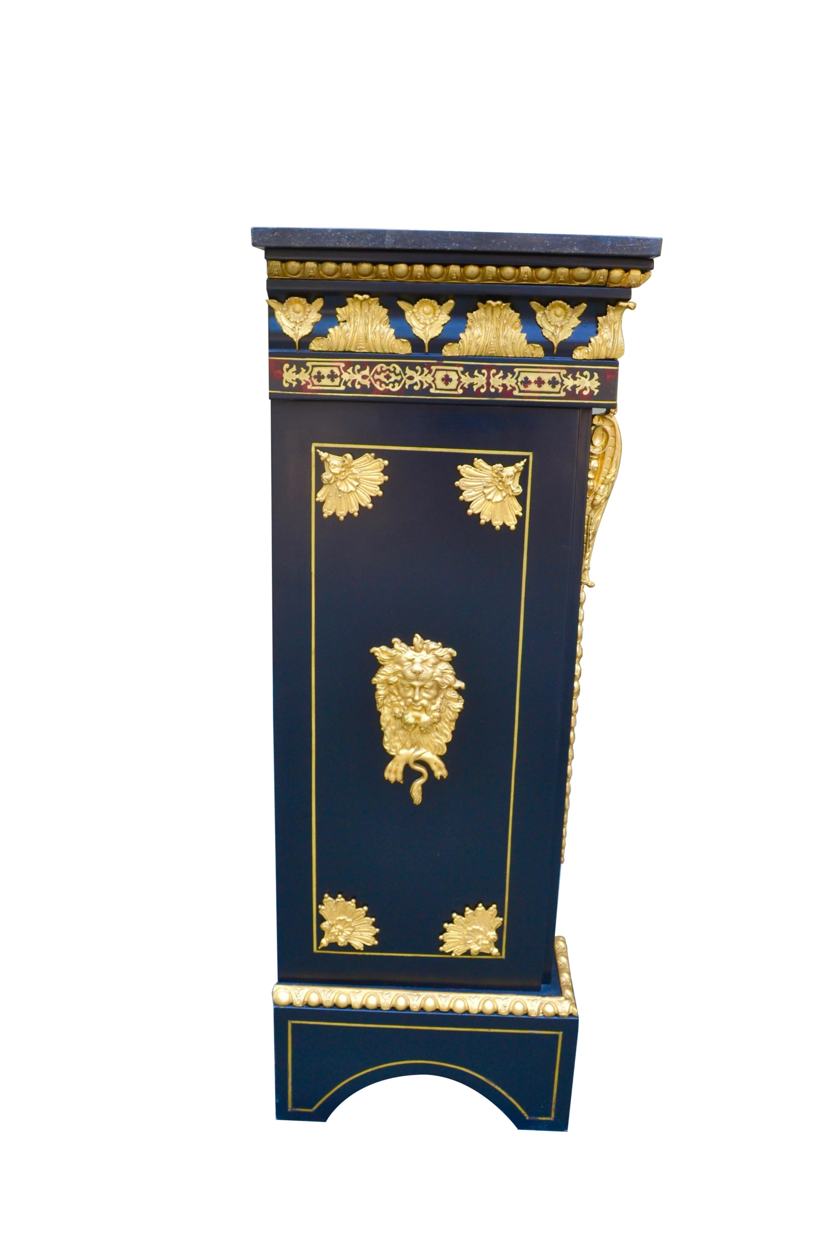 19th Century Napoleon III Ebonized and Brass Inlaid Cabinet In Good Condition For Sale In Vancouver, British Columbia