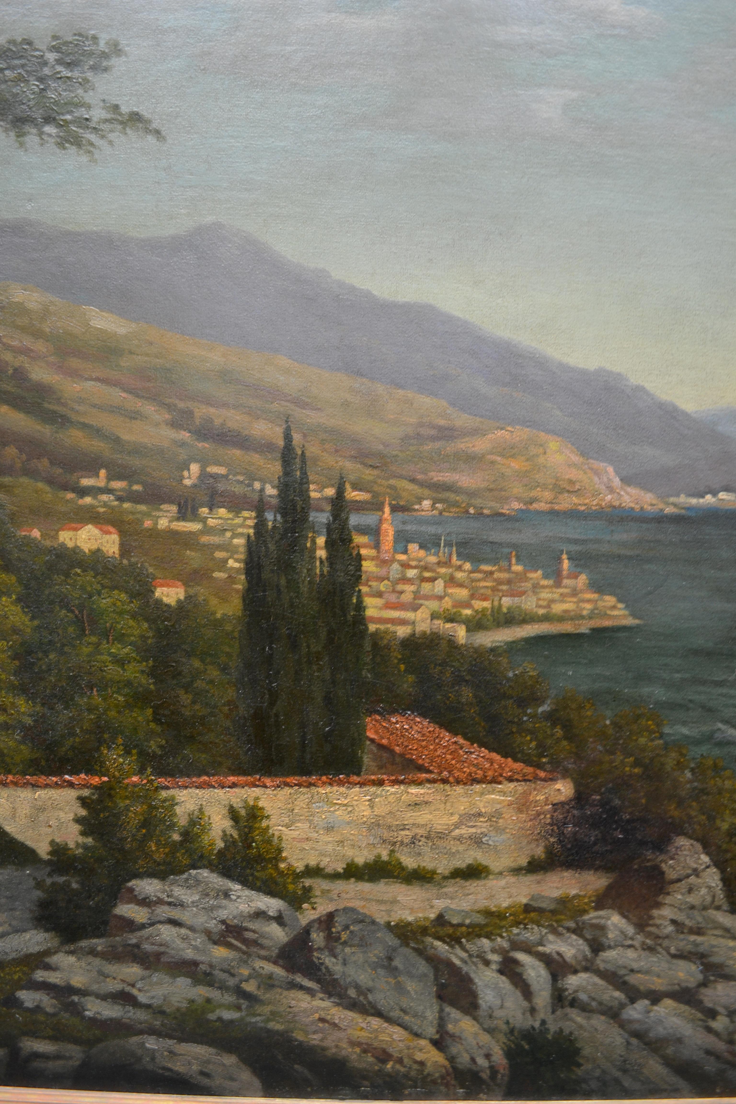 Romantic 19th Century Northern Italian Landscape around Lake Como by Karl Kaufman