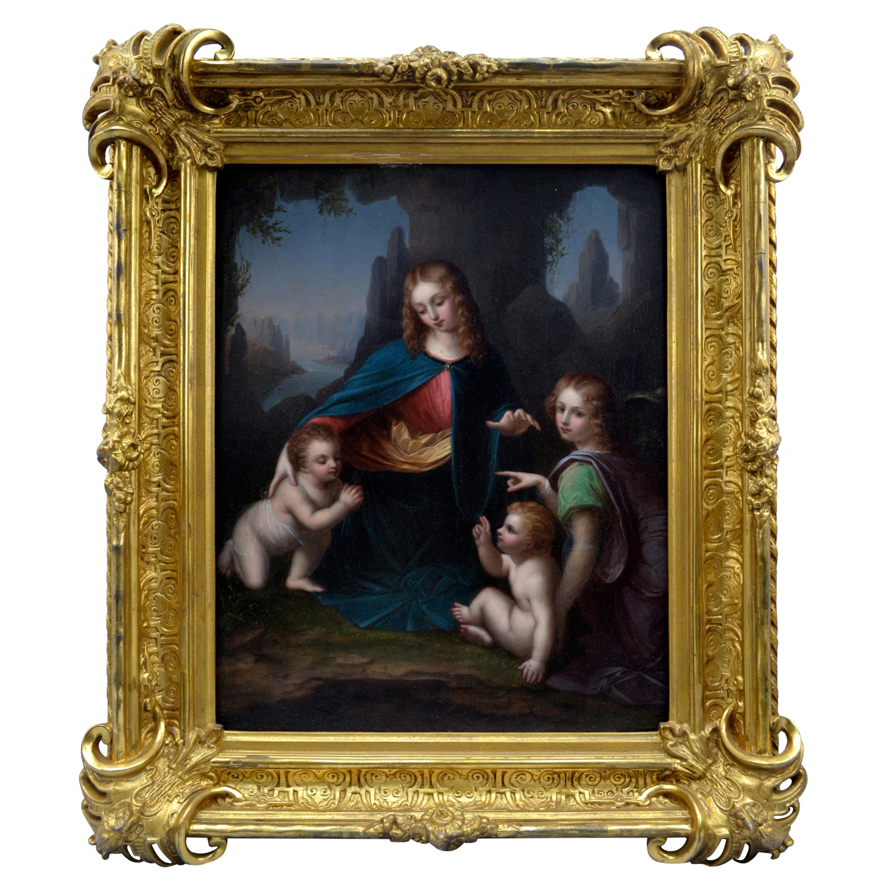 19th Century Painting of the "Madonna of the Rocks" after Leonardo Da Vinci