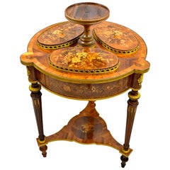 A 19th Century Round Napoleon III Marquetry Parlour or Salon Centre Table