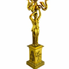 Lámpara candelabro de bronce dorado del Imperio Ruso del siglo XIX