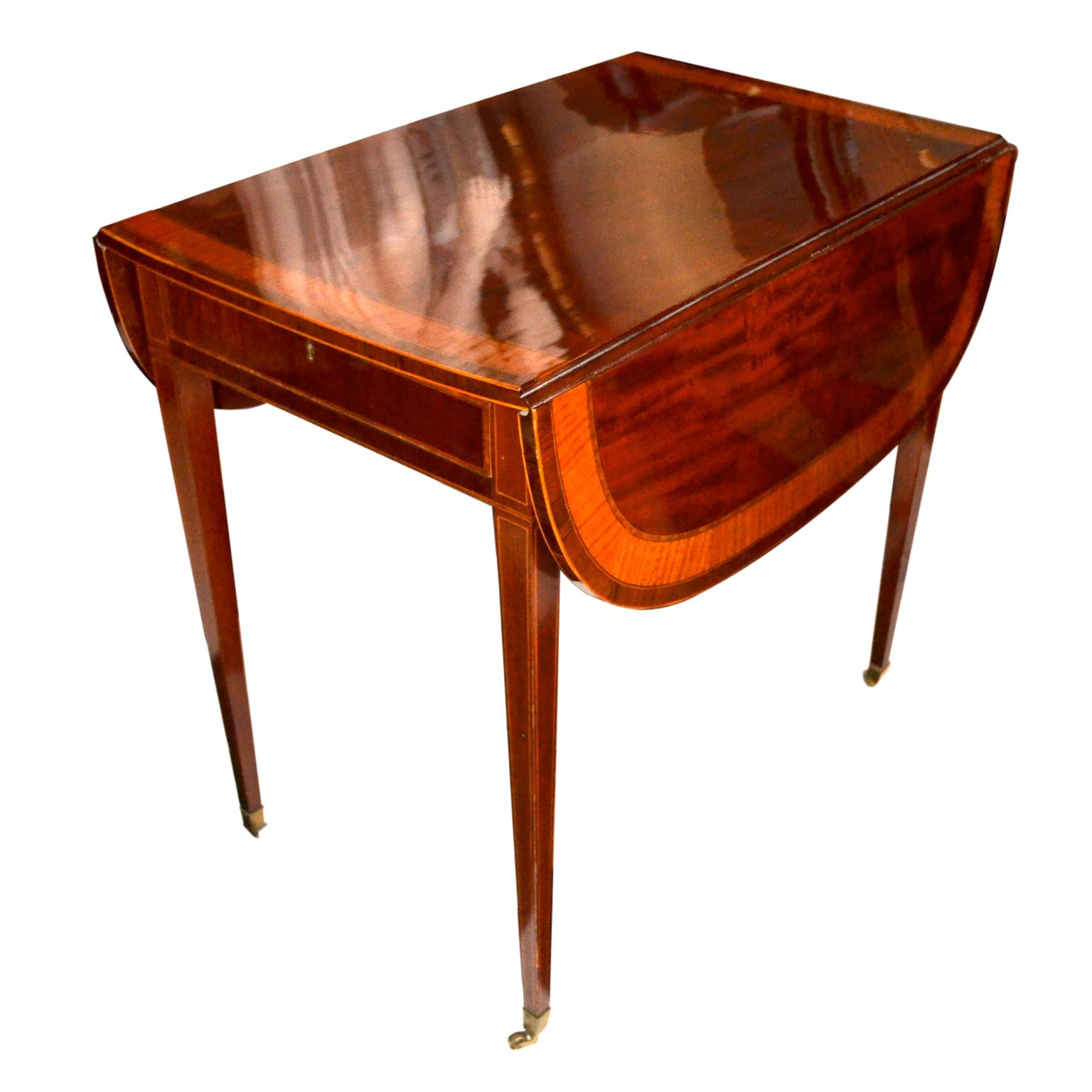 George III 19th Century Satinwood English Pembroke Table For Sale
