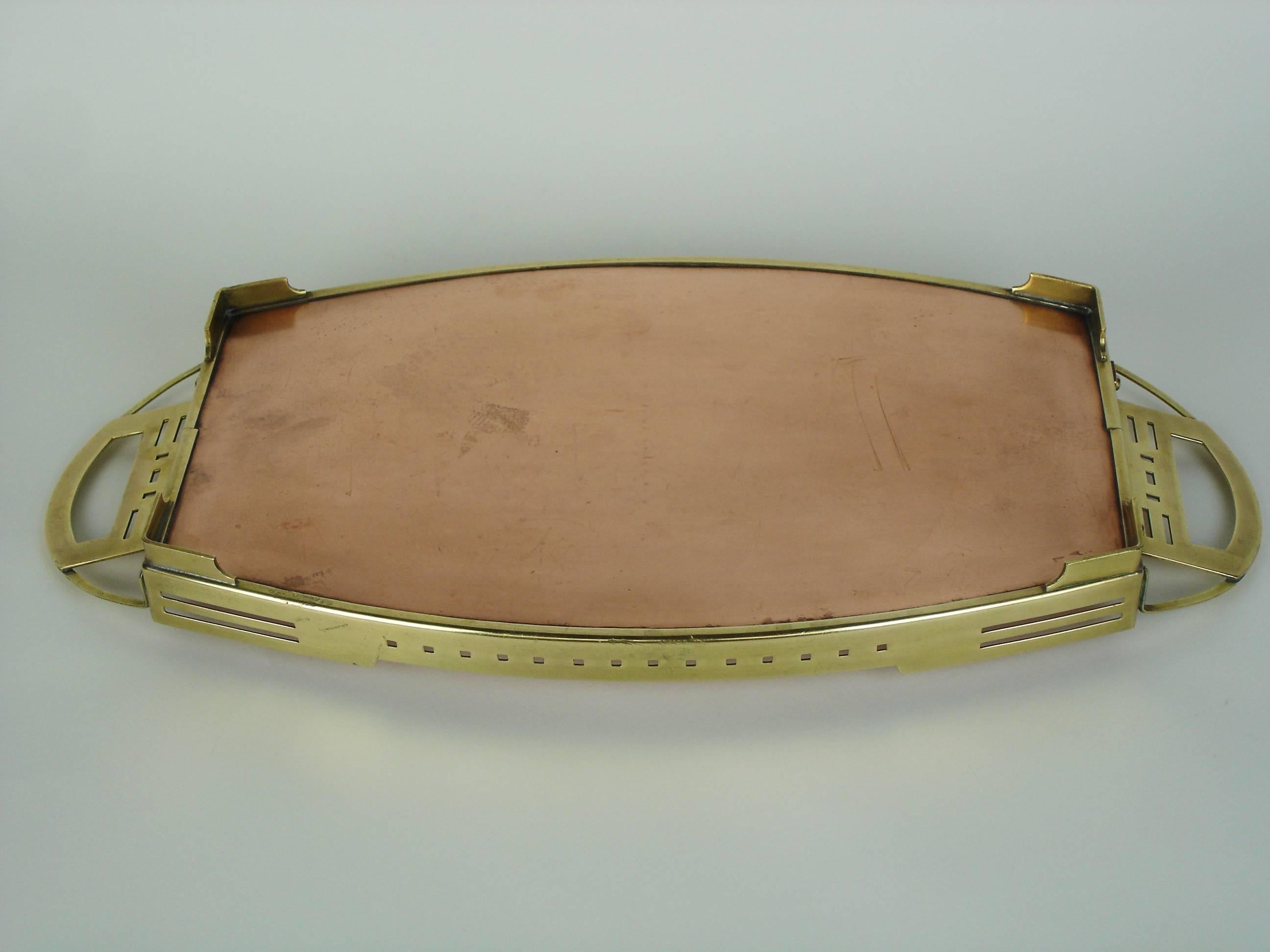 Metalwork 1900s Tray Attributed to Gustave Serrurier Bovy
