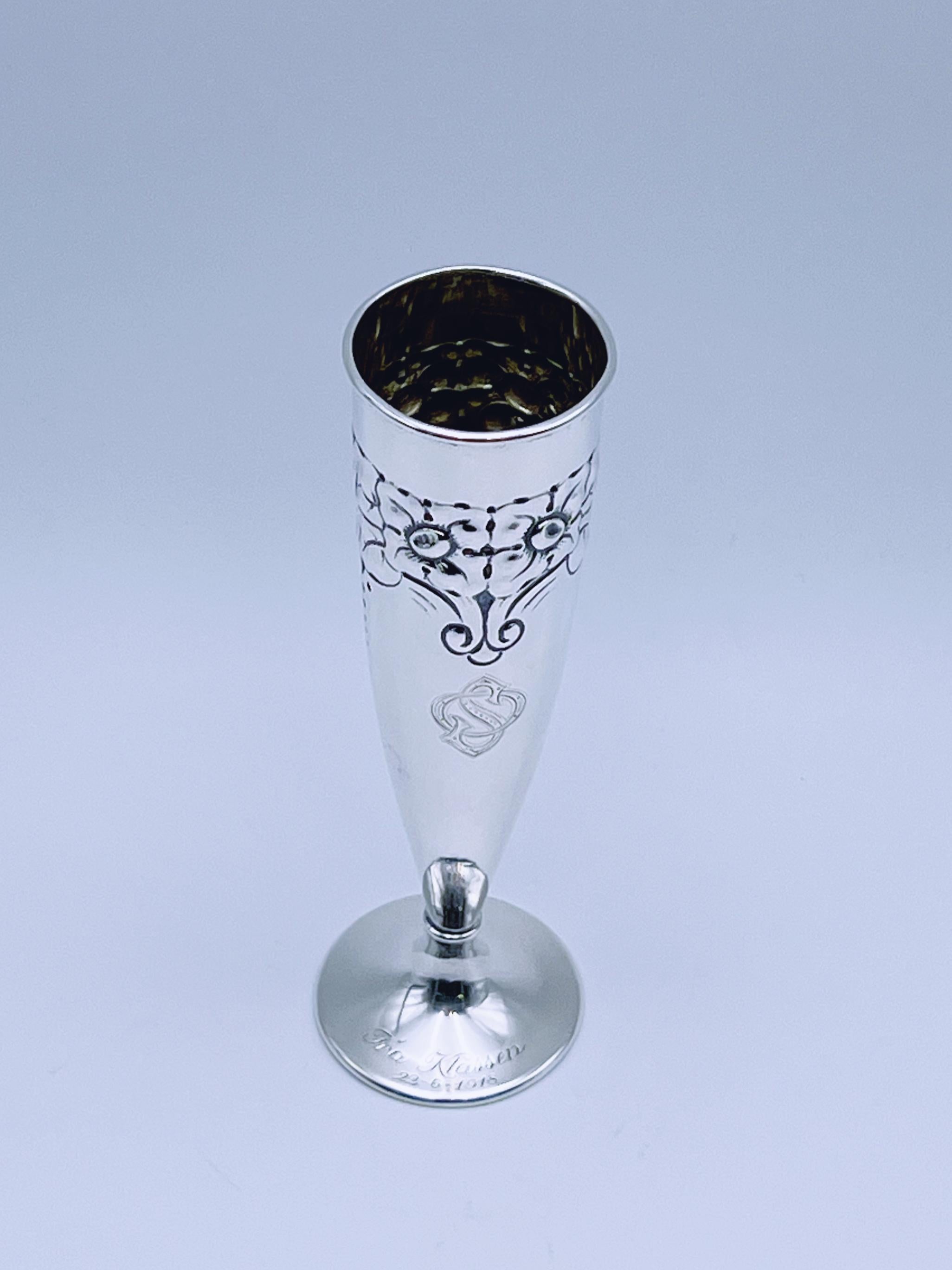 Un vaso d'argento Art Nouveau Pokal del 1918 In condizioni buone in vendita a Skien, NO