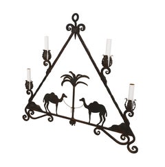 A 1920s Forged Iron Chandelier