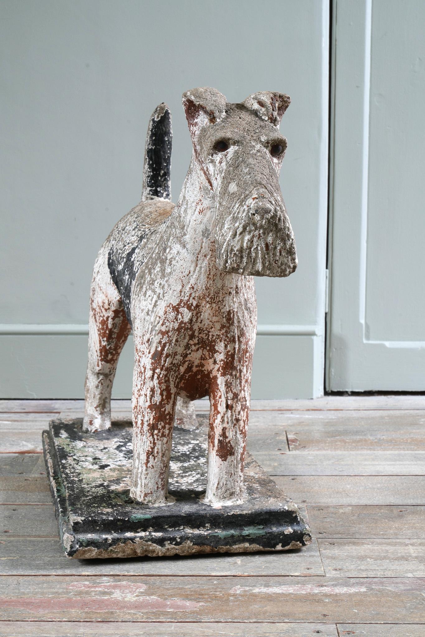 A 1920s Fox Terrier Sculpture In Good Condition In Conwy, GB