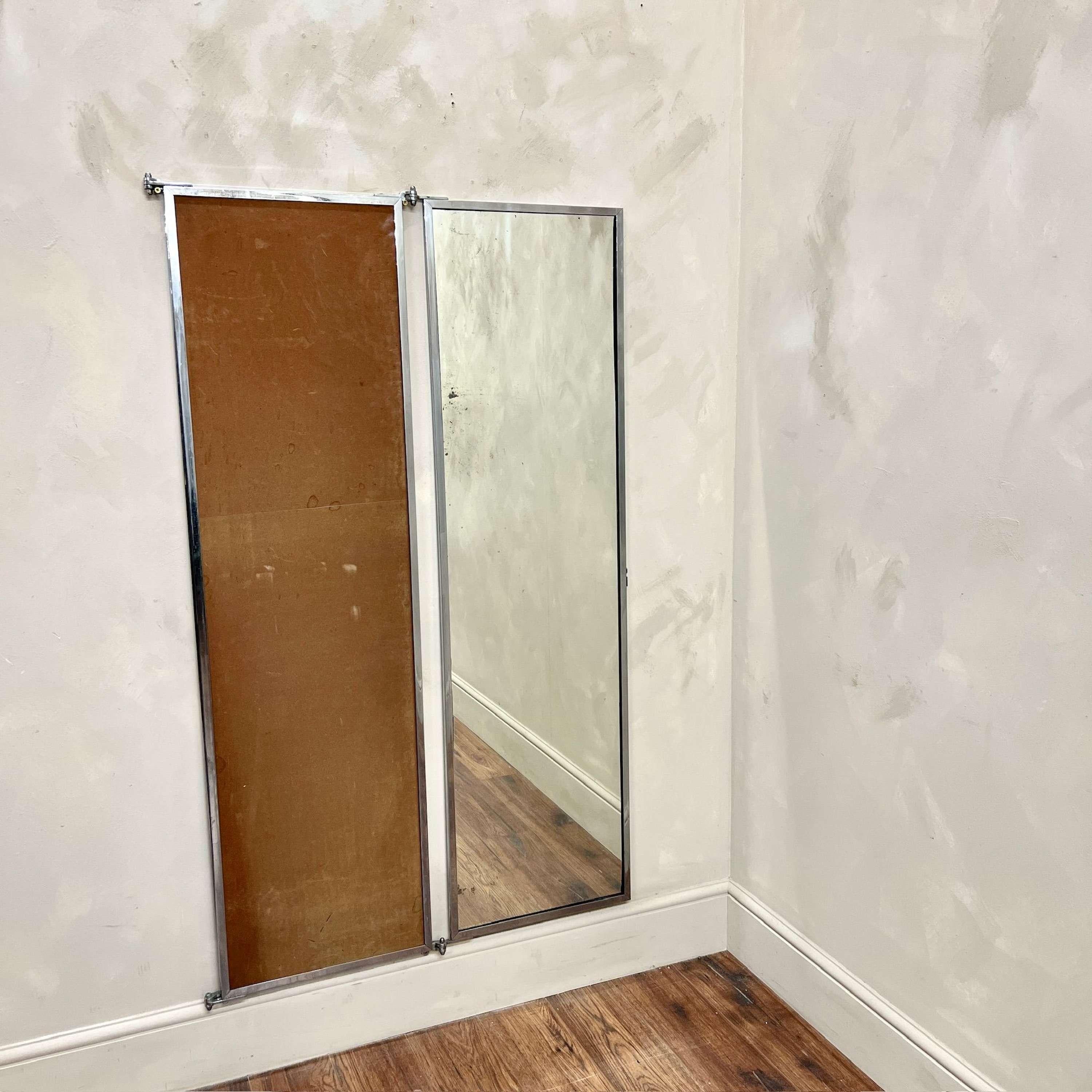 Mirror A 1920's Nickel Plated Triptych Miroir - Brot