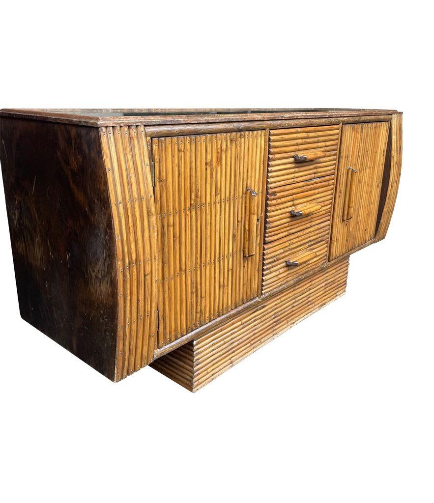 1920s Oak and Bamboo Sideboard by Angaves of Leicestershire In Good Condition For Sale In London, GB