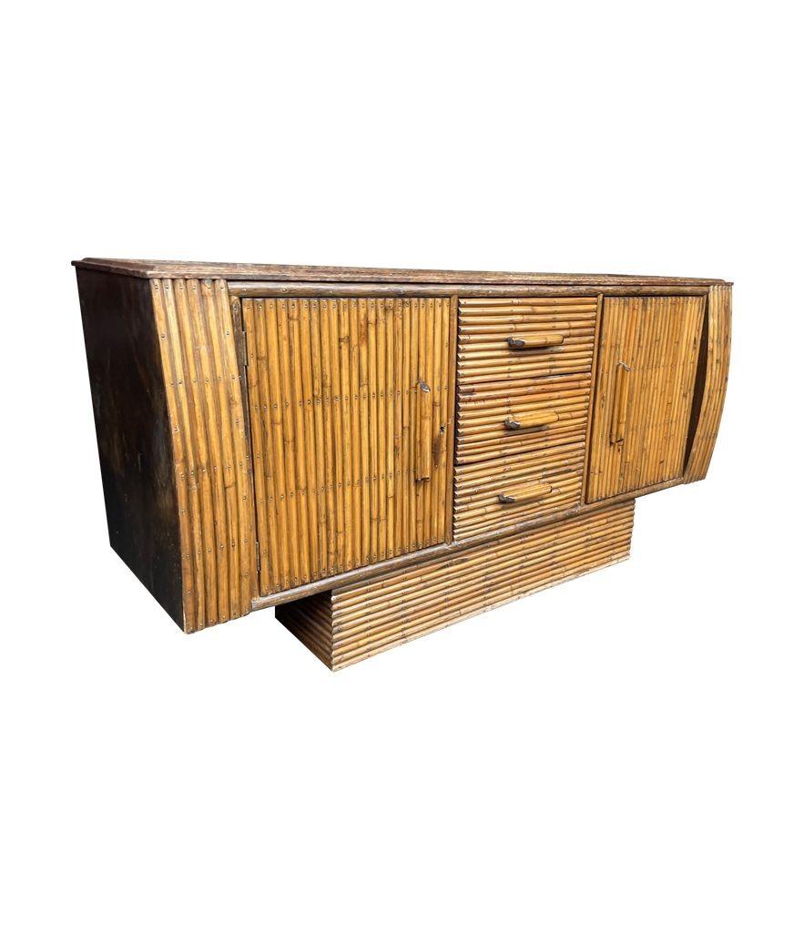 Early 20th Century 1920s Oak and Bamboo Sideboard by Angaves of Leicestershire For Sale