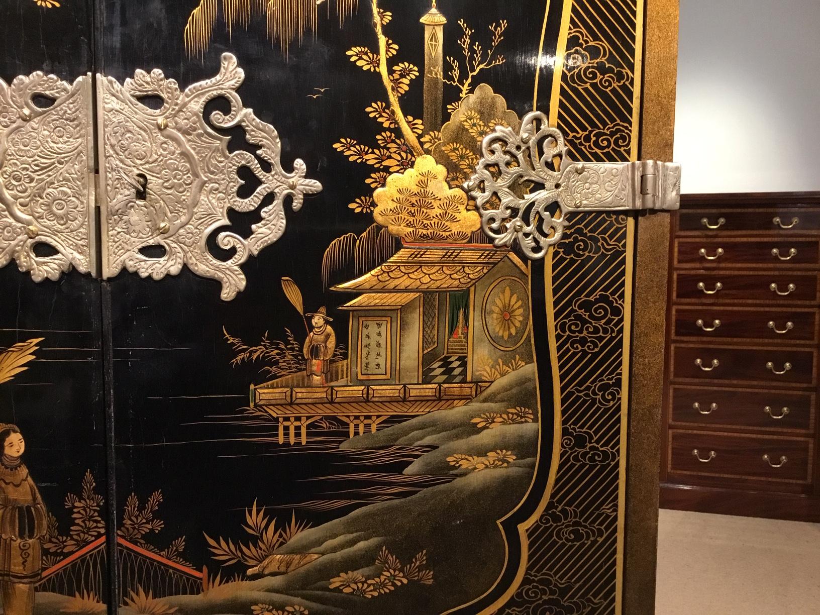 Lacquer 1920s Period Chinoiserie Cabinet