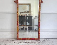 A 1920's Pierre Lottier Scarlet Chinoiserie Mirror