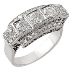 Antique 1920s Platinum & Diamond Cocktail Ring