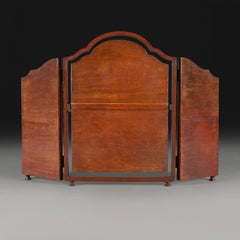A 1920s Triptych Walnut Dressing Table Mirror