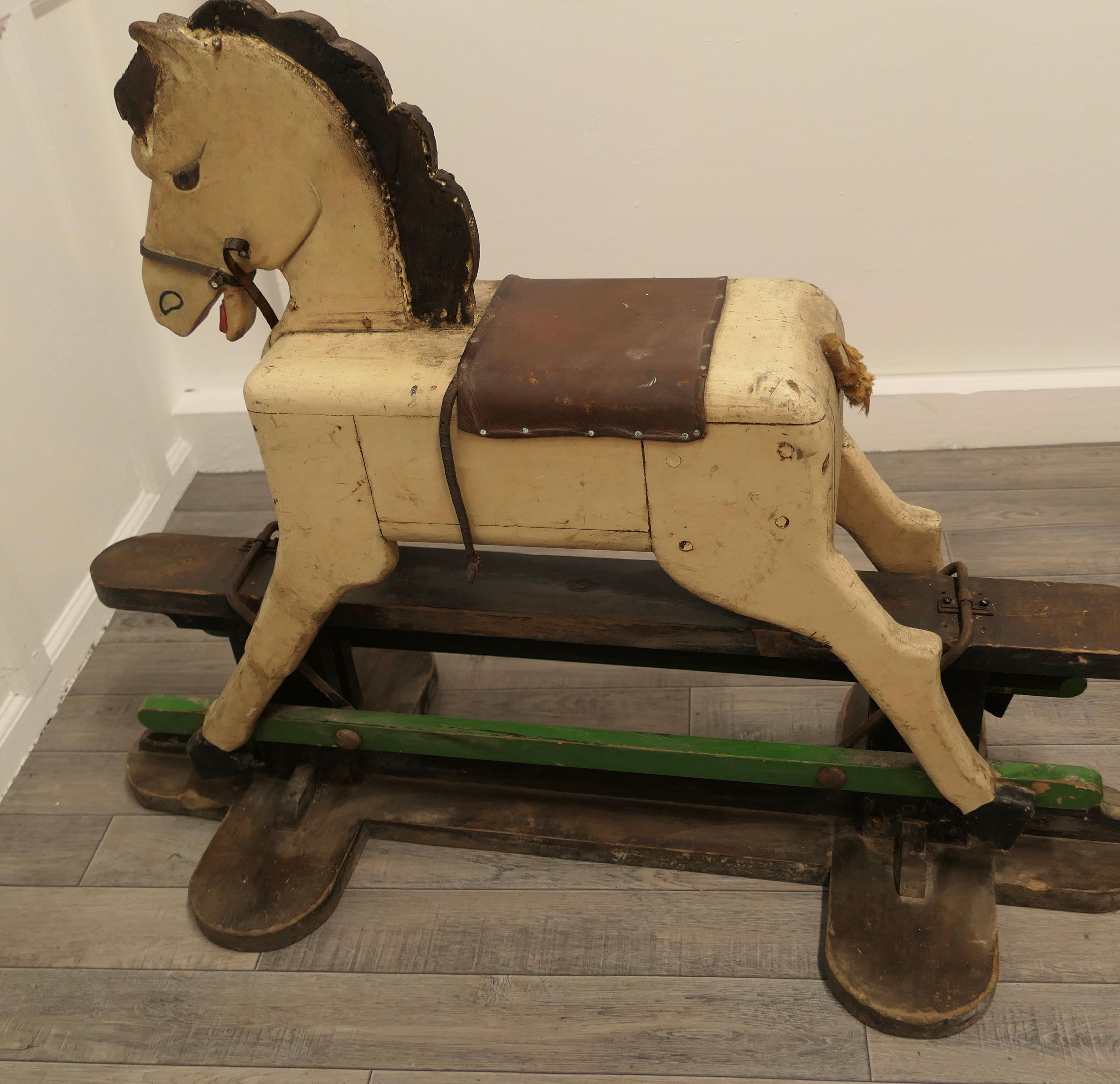 A 1920s Wooden Rocking Horse In Good Condition In Chillerton, Isle of Wight