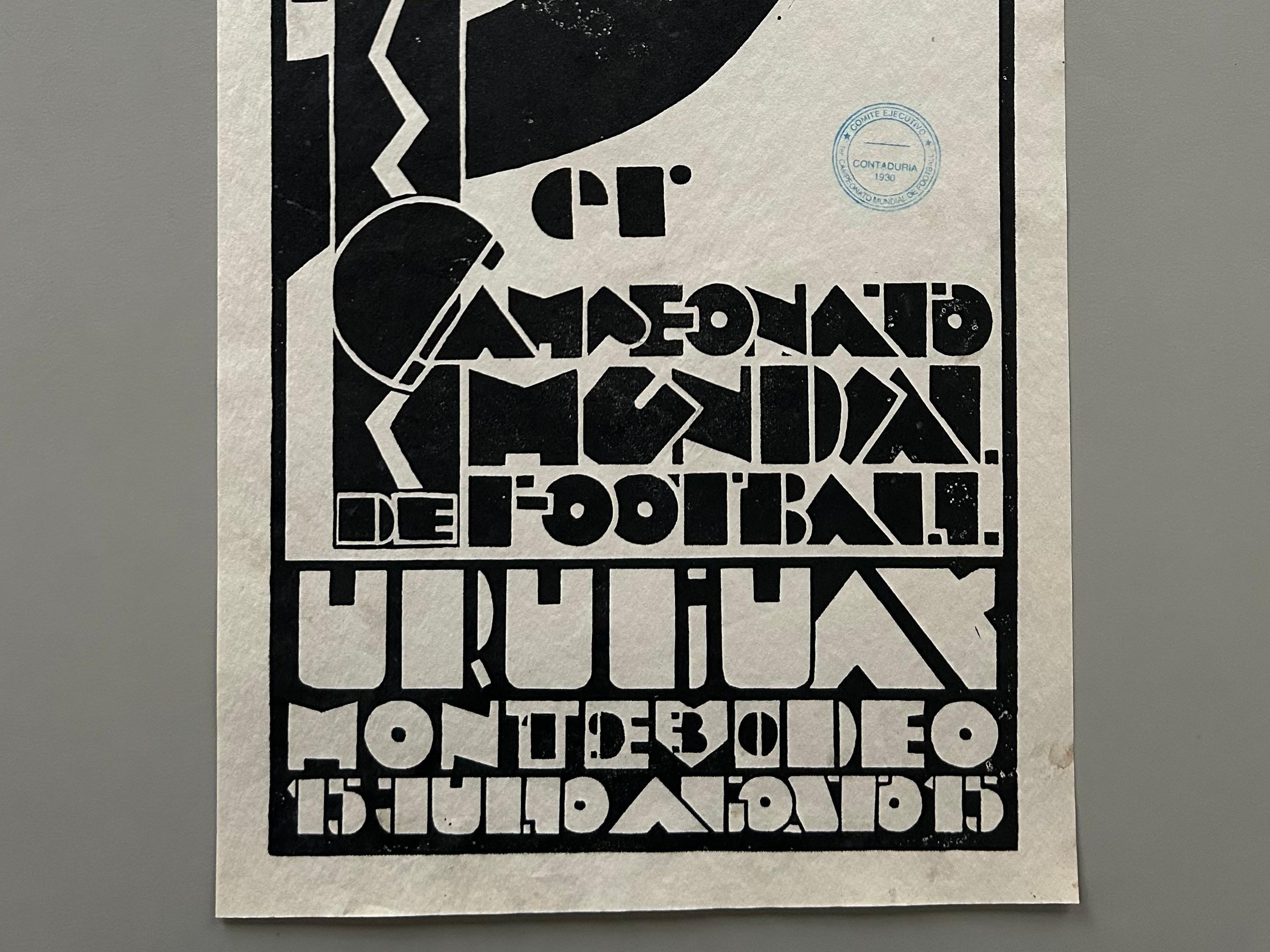 Mid-Century Modern A 1930 Inaugural World Cup Poster For Sale