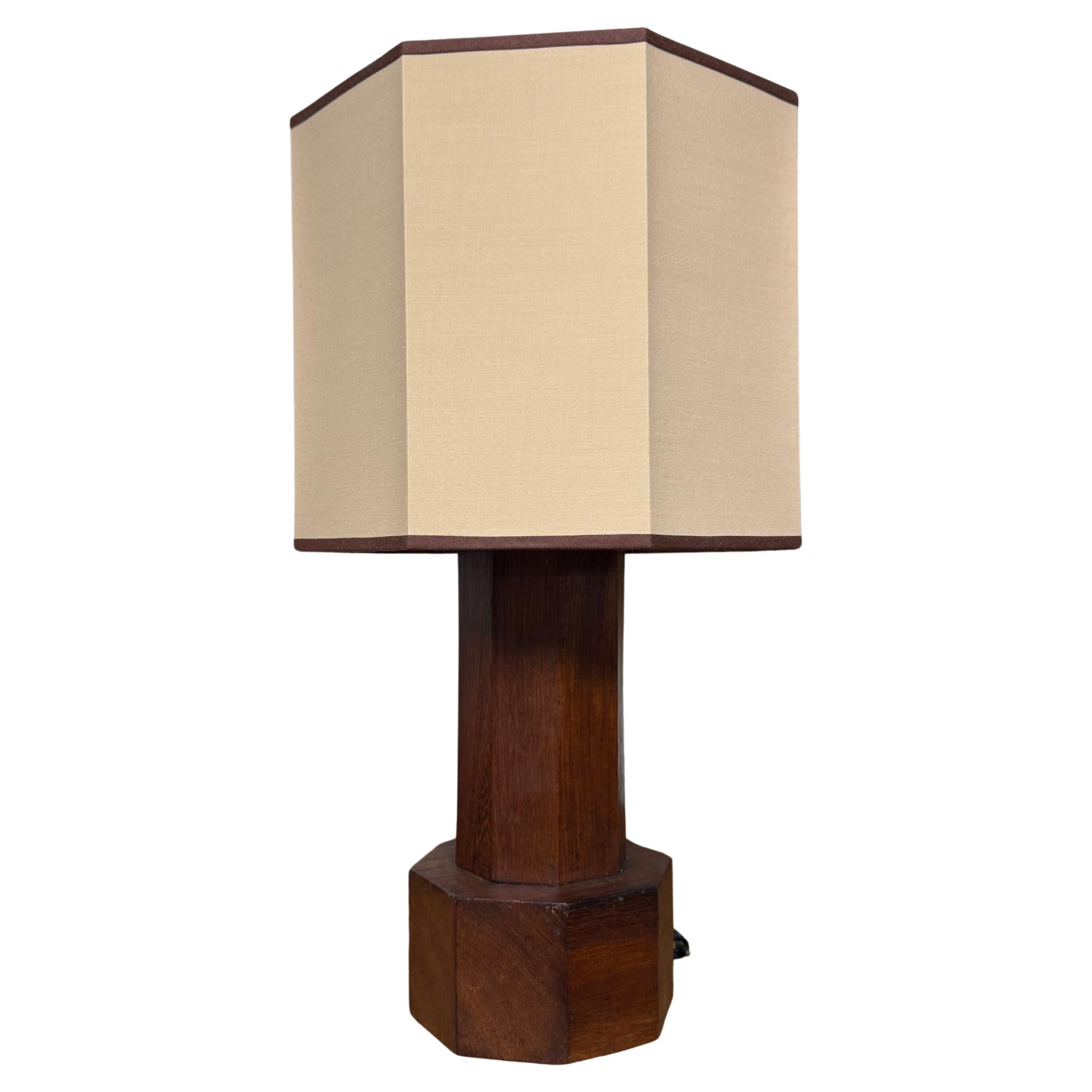 A 1930 wood table lamp