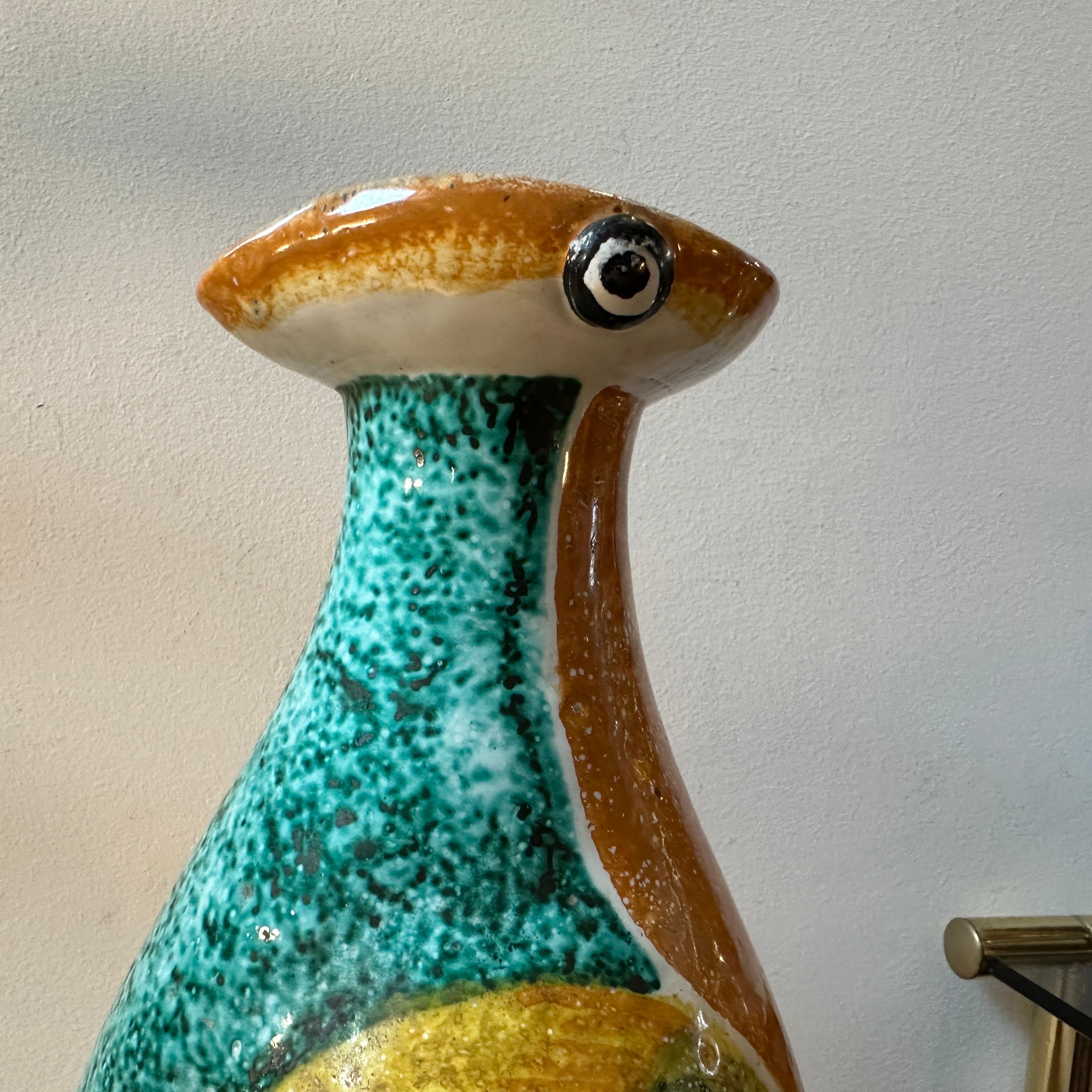 Art Deco Albisola Polychrome Penguin-Vase aus Keramik, 1930er Jahre, Art déco  (Italienisch) im Angebot