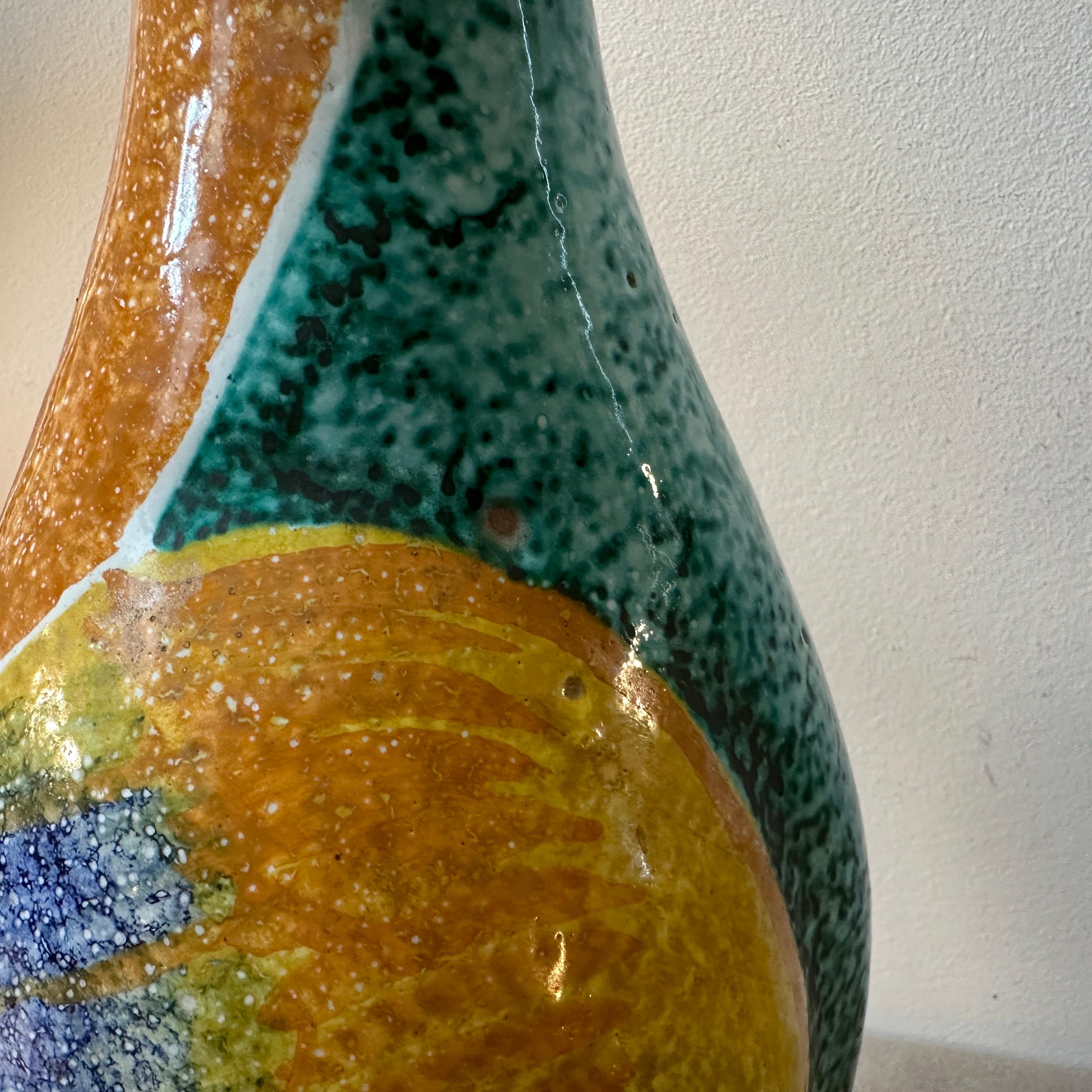 Art Deco Albisola Polychrome Penguin-Vase aus Keramik, 1930er Jahre, Art déco  im Angebot 1