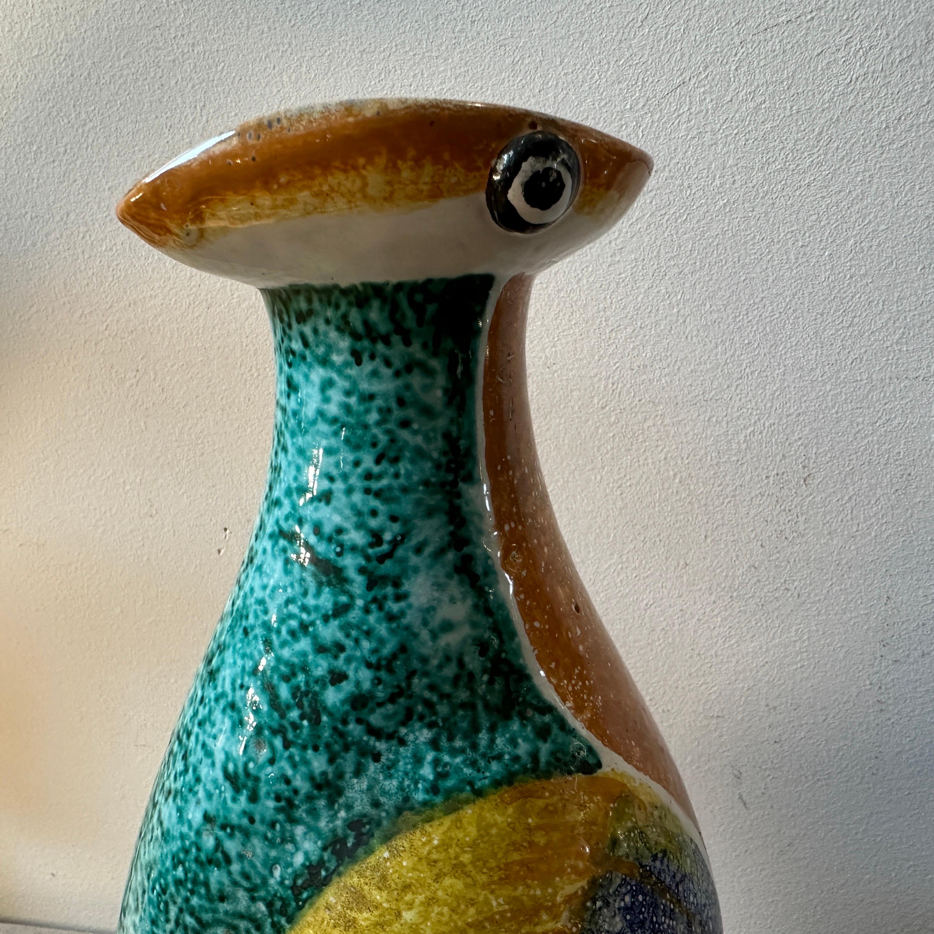 Art Deco Albisola Polychrome Penguin-Vase aus Keramik, 1930er Jahre, Art déco  im Angebot 3