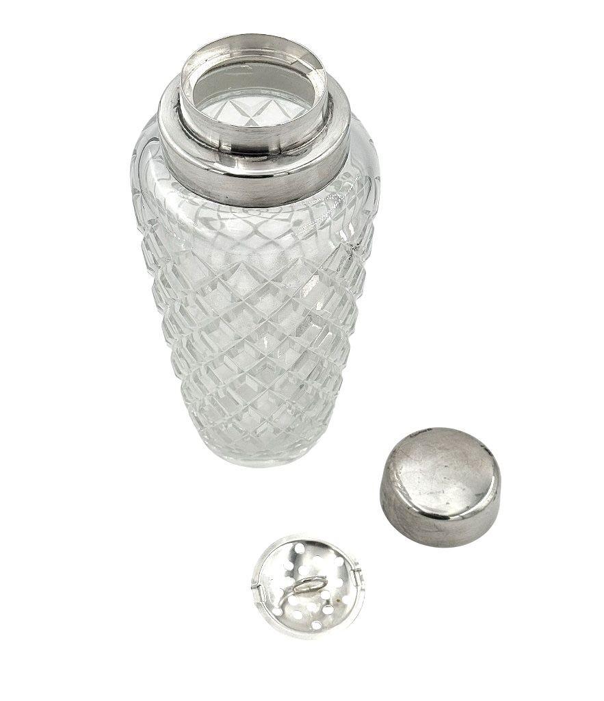 Shaker en cristal taillé et plaqué argent de WMF, datant des années 1930, de style Art déco. en vente 7
