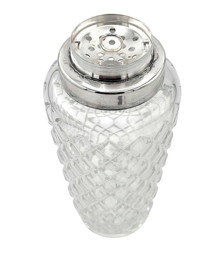 Shaker en cristal taillé et plaqué argent de WMF, datant des années 1930, de style Art déco. en vente 2