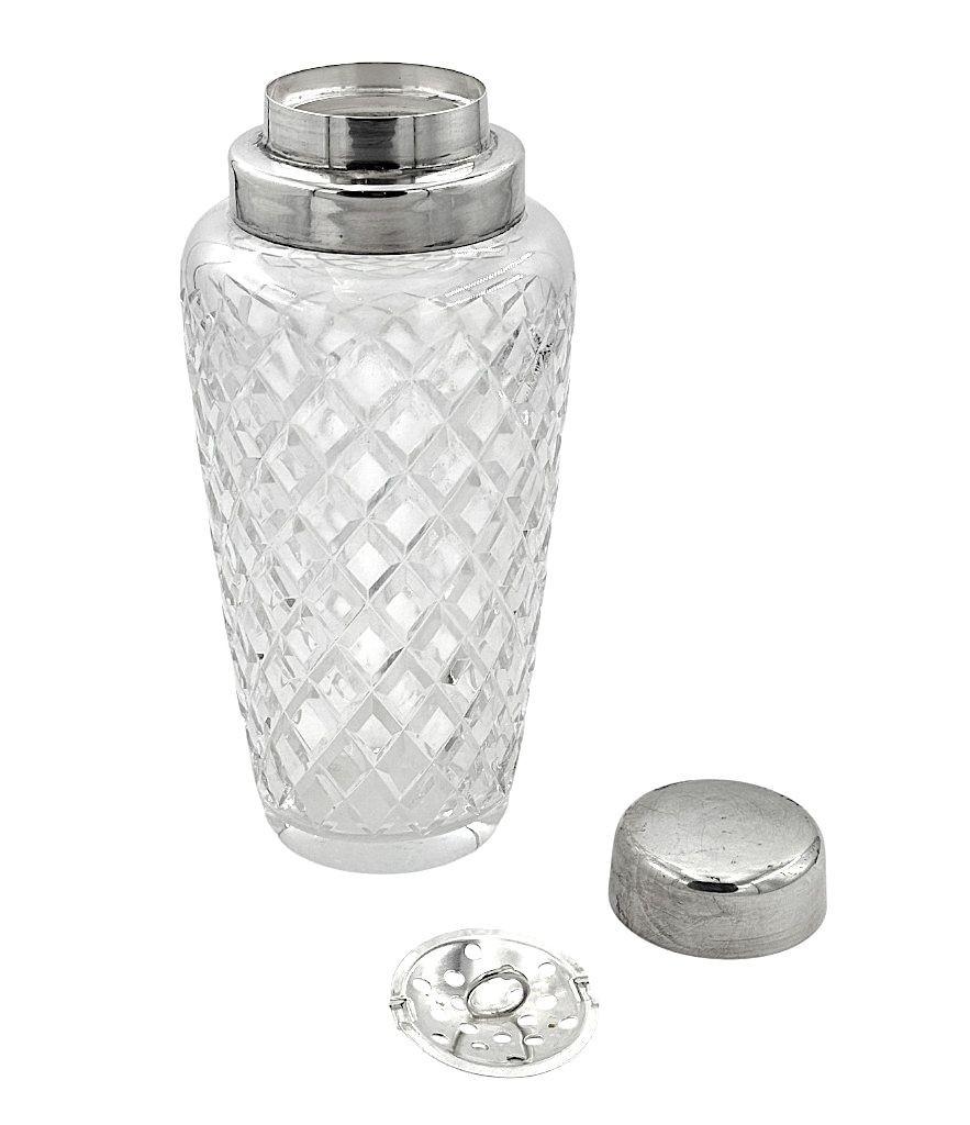 Shaker en cristal taillé et plaqué argent de WMF, datant des années 1930, de style Art déco. en vente 3