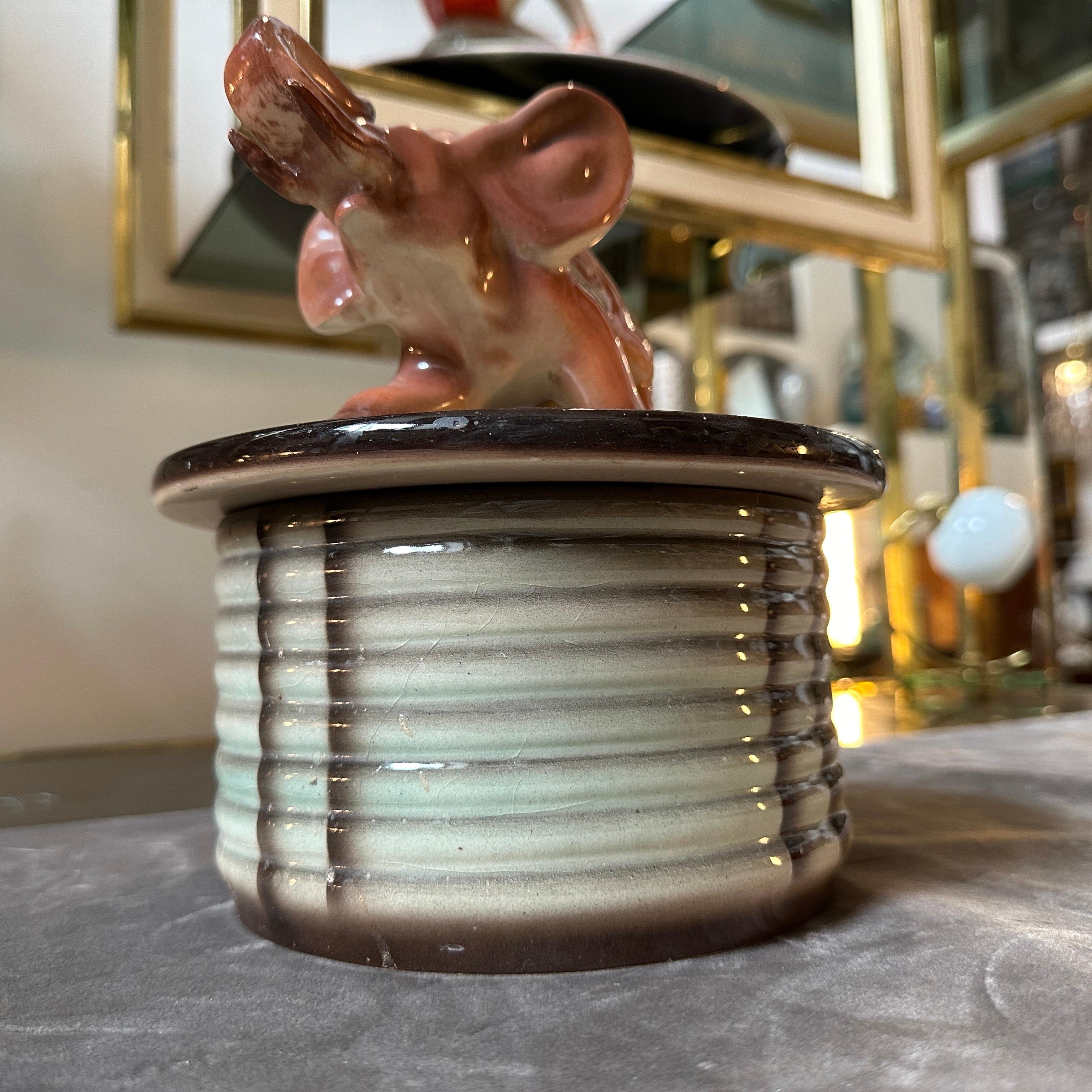 Eine keramische Dose aus den 1930er Jahren im Art-Déco-Stil der italienischen Bewegung im Angebot 3
