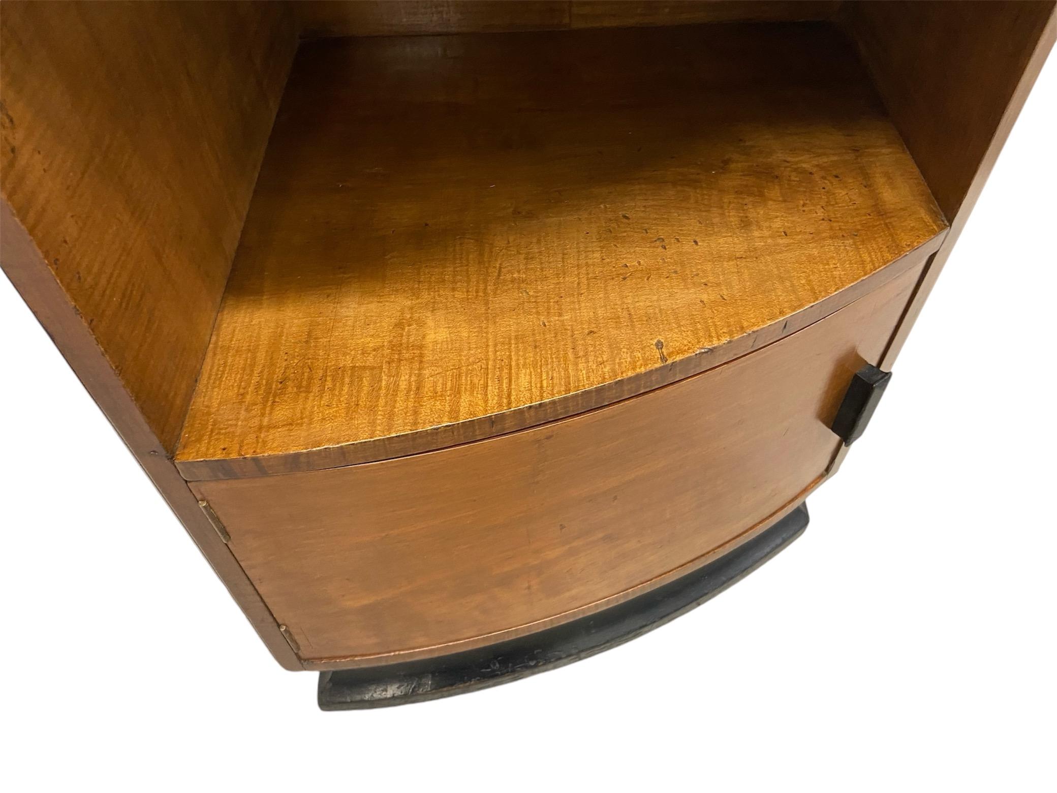 A 1930's Art Deco Walnut bedside cabinet or nightstand, provenance Claridge's For Sale 1
