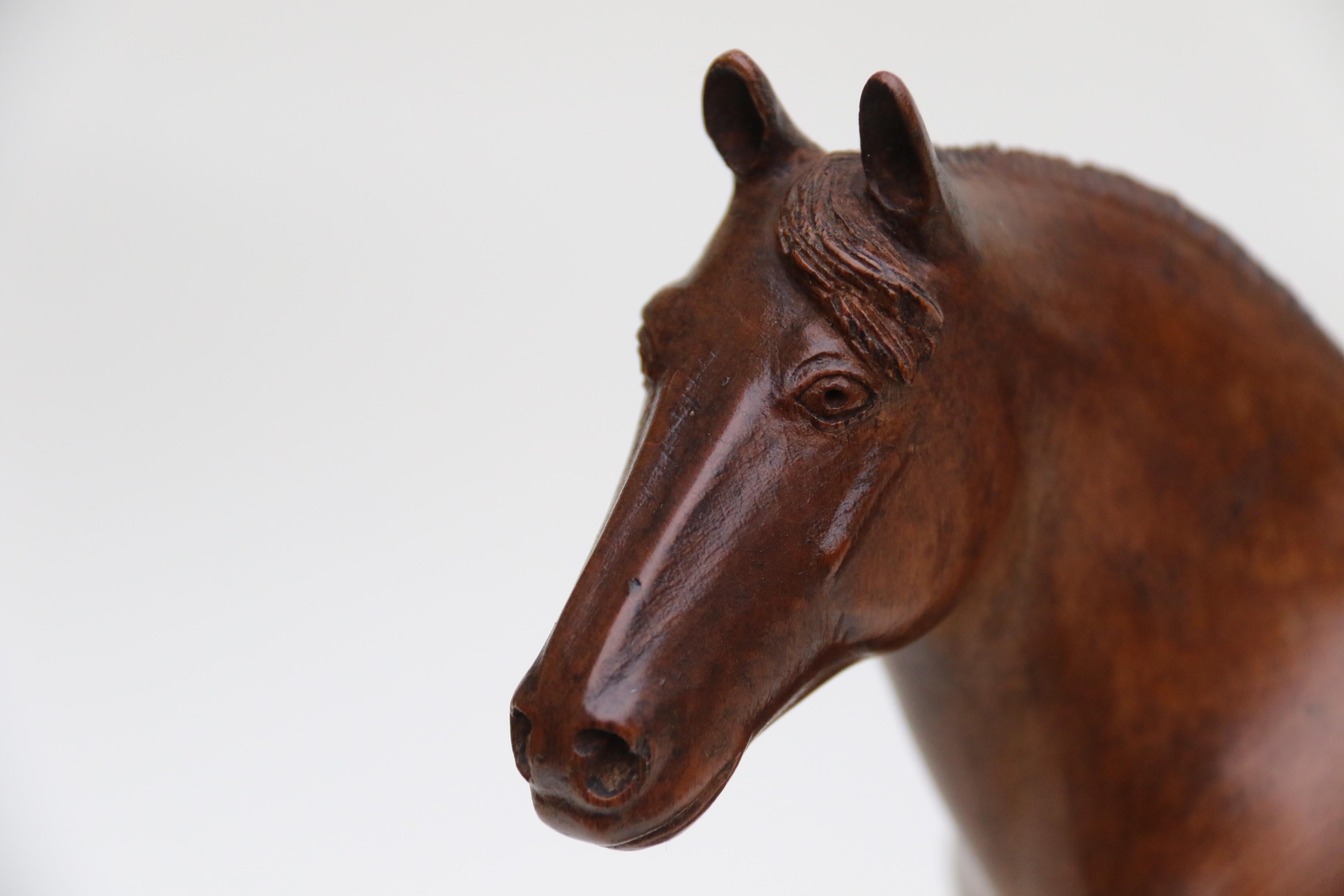 A 1930s English hand carved study of a Belgian draught horse stallion. For Sale 5