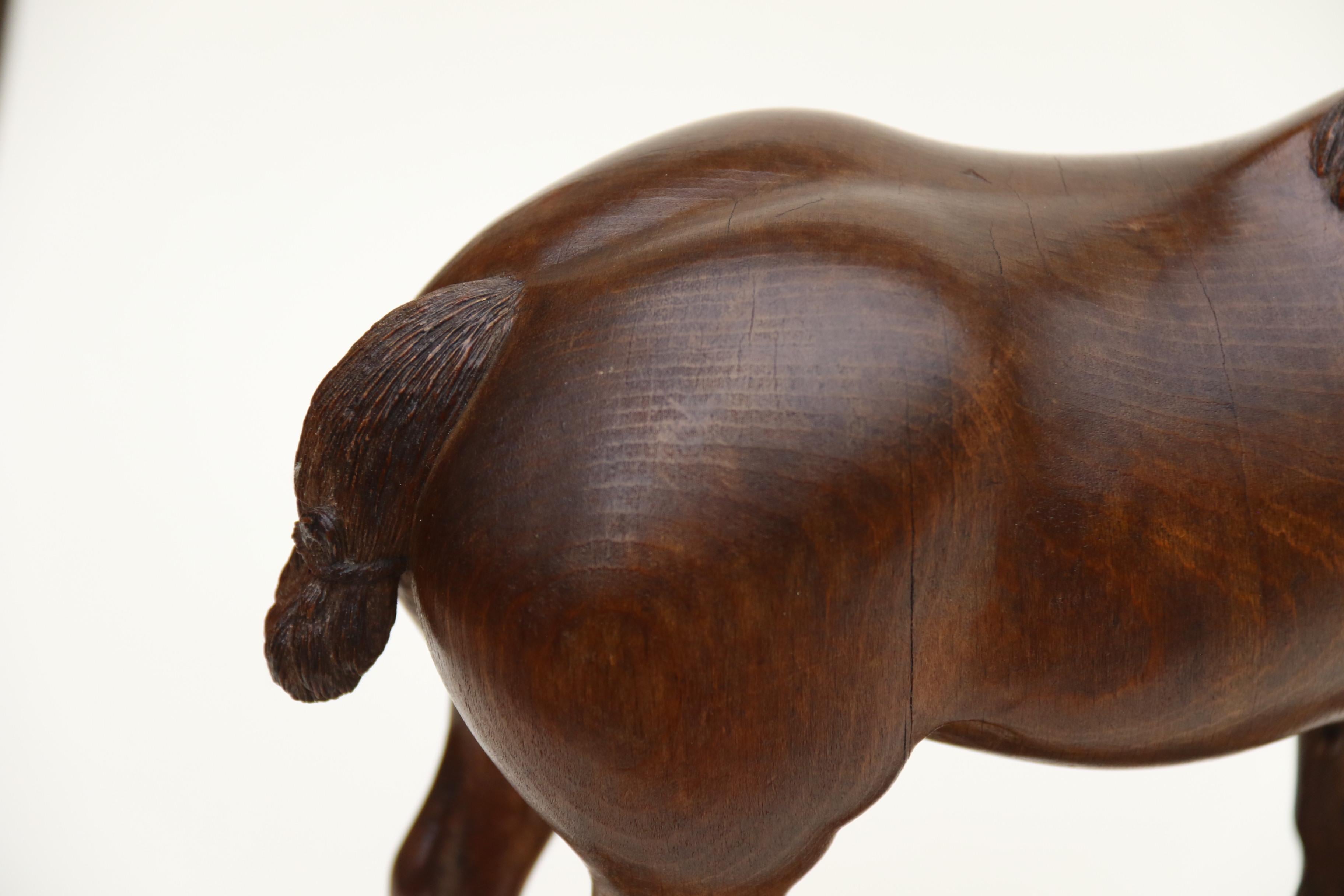 A 1930s English hand carved study of a Belgian draught horse stallion. For Sale 11