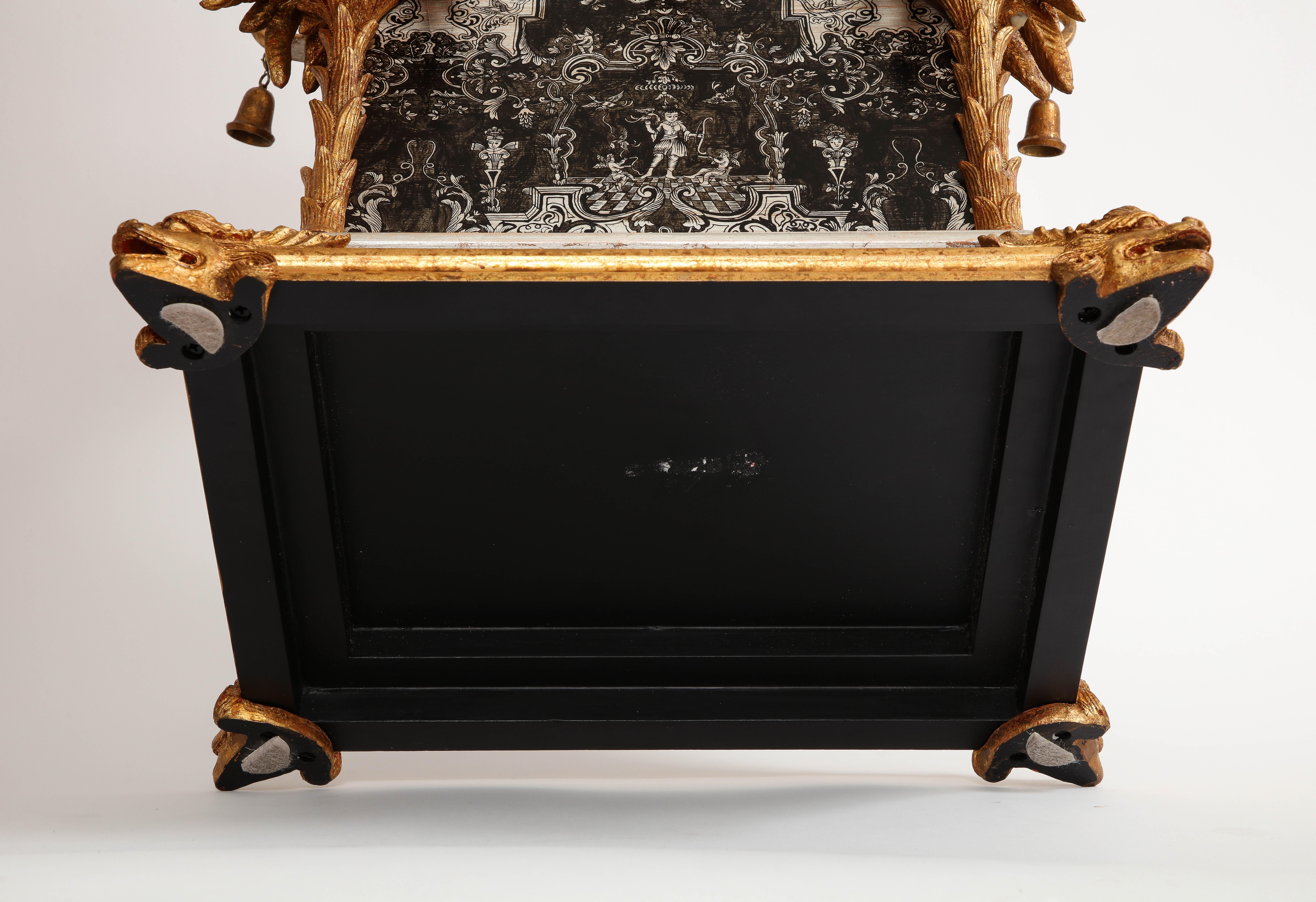 A 1930's French Gilt Lacquered Wood Pagoda Form Chinoiserie Platinum Painted Box For Sale 12