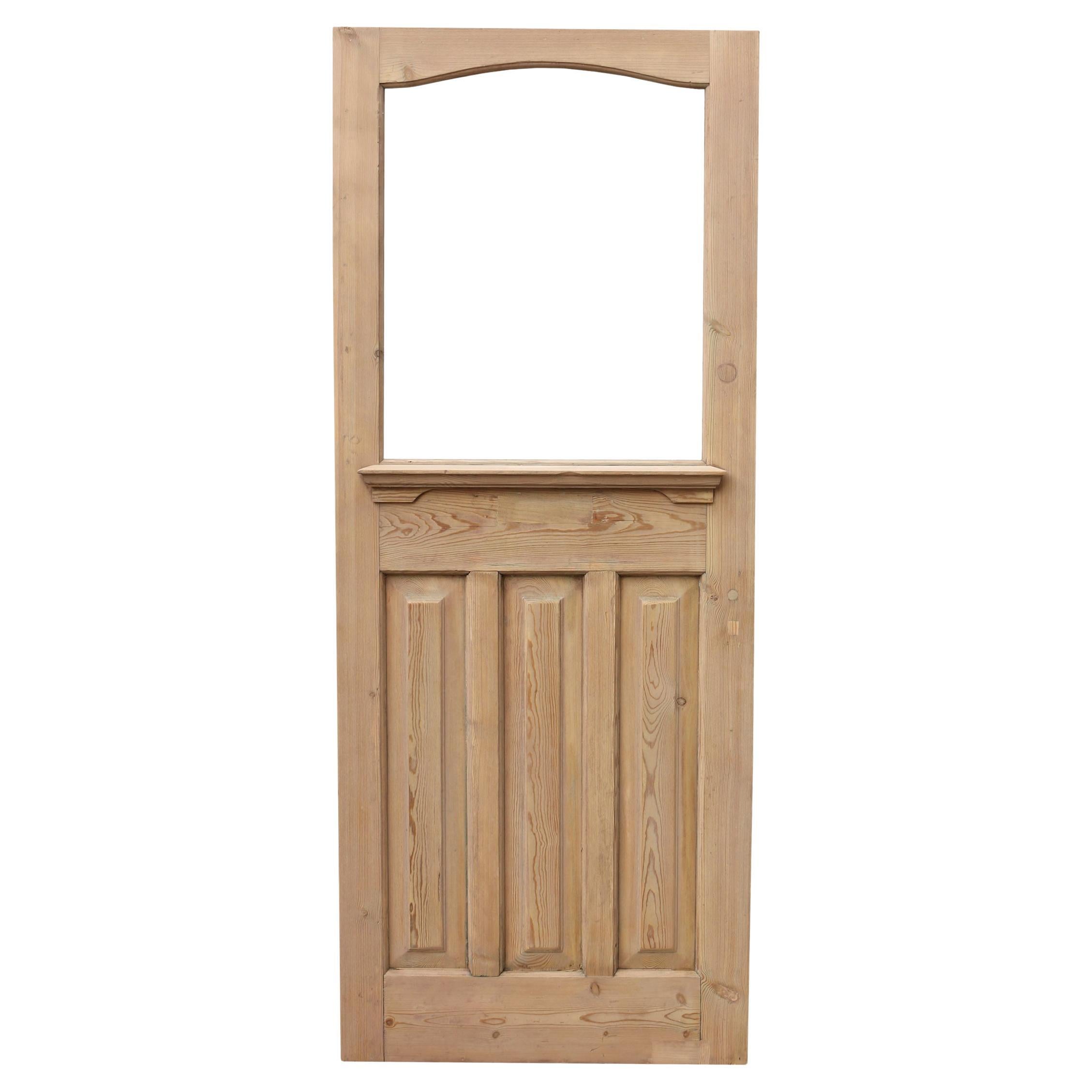 1930s Glazed Pine Front Door For Sale