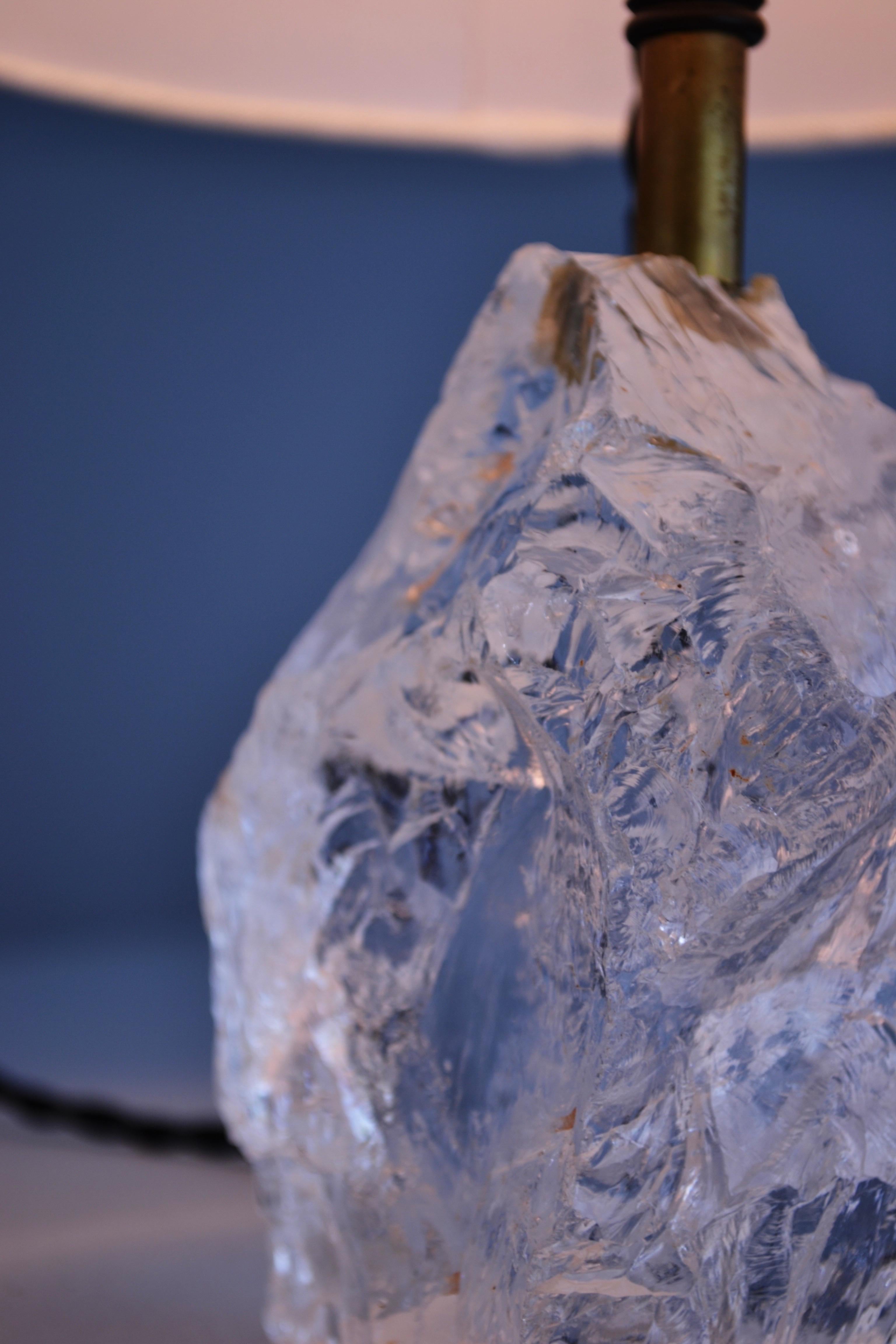 French A 1930s lamp composed of a block of rock crystal - France