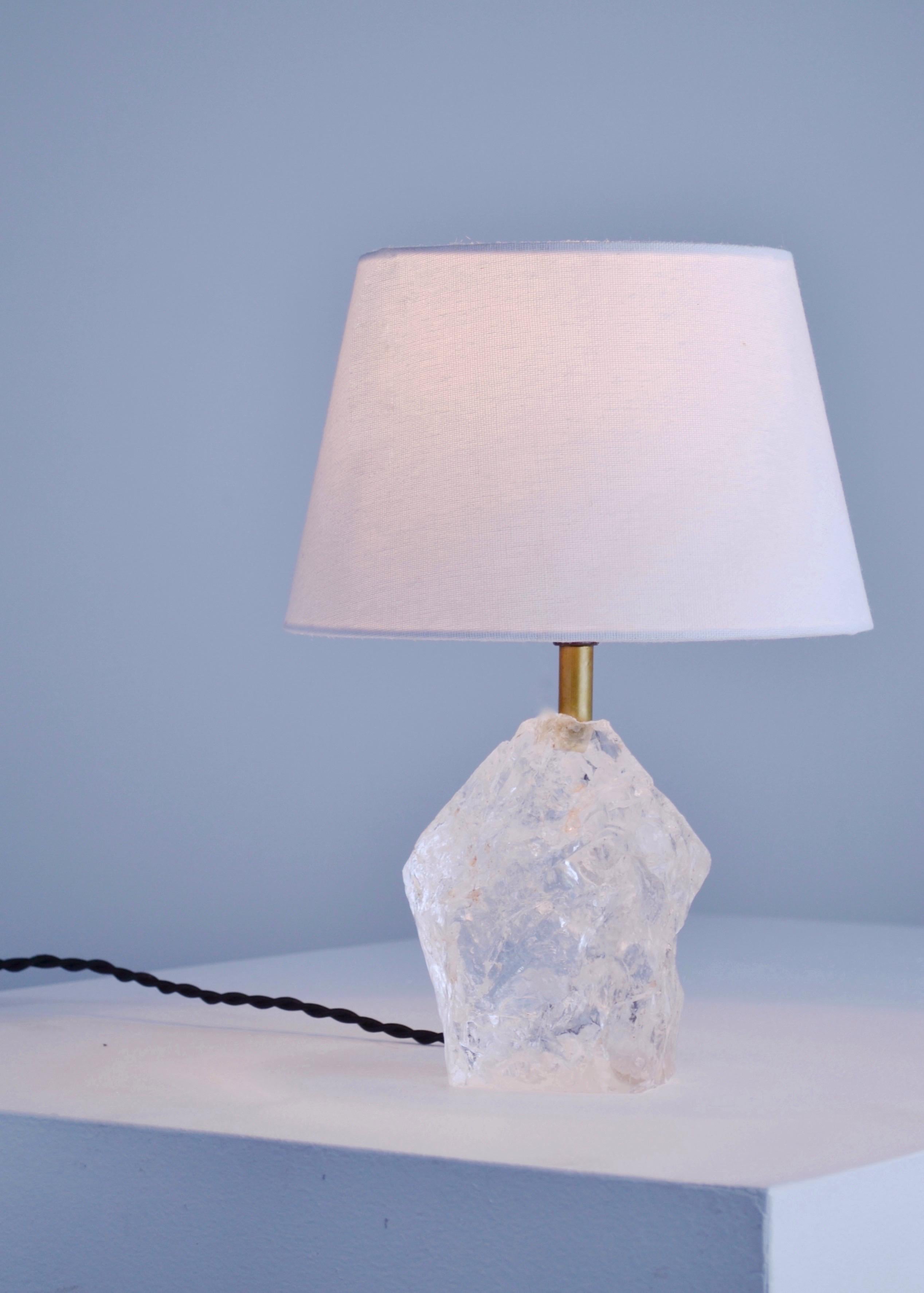 Mid-20th Century A 1930s lamp composed of a block of rock crystal - France