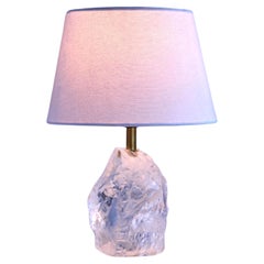 A 1930s lamp composed of a block of rock crystal - France