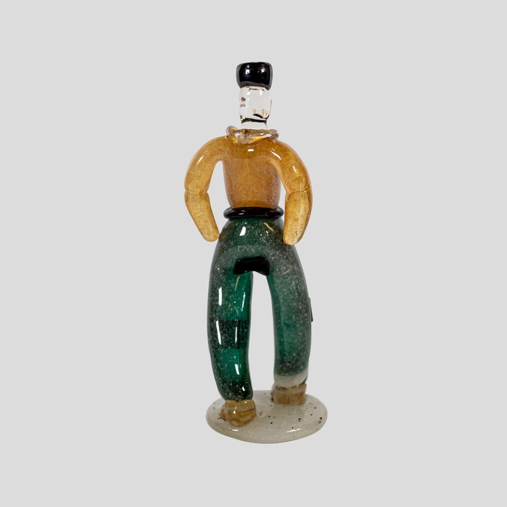 1930s Murano blown glass figure of a young man attributed to Archimede Seguso In Excellent Condition For Sale In London, GB