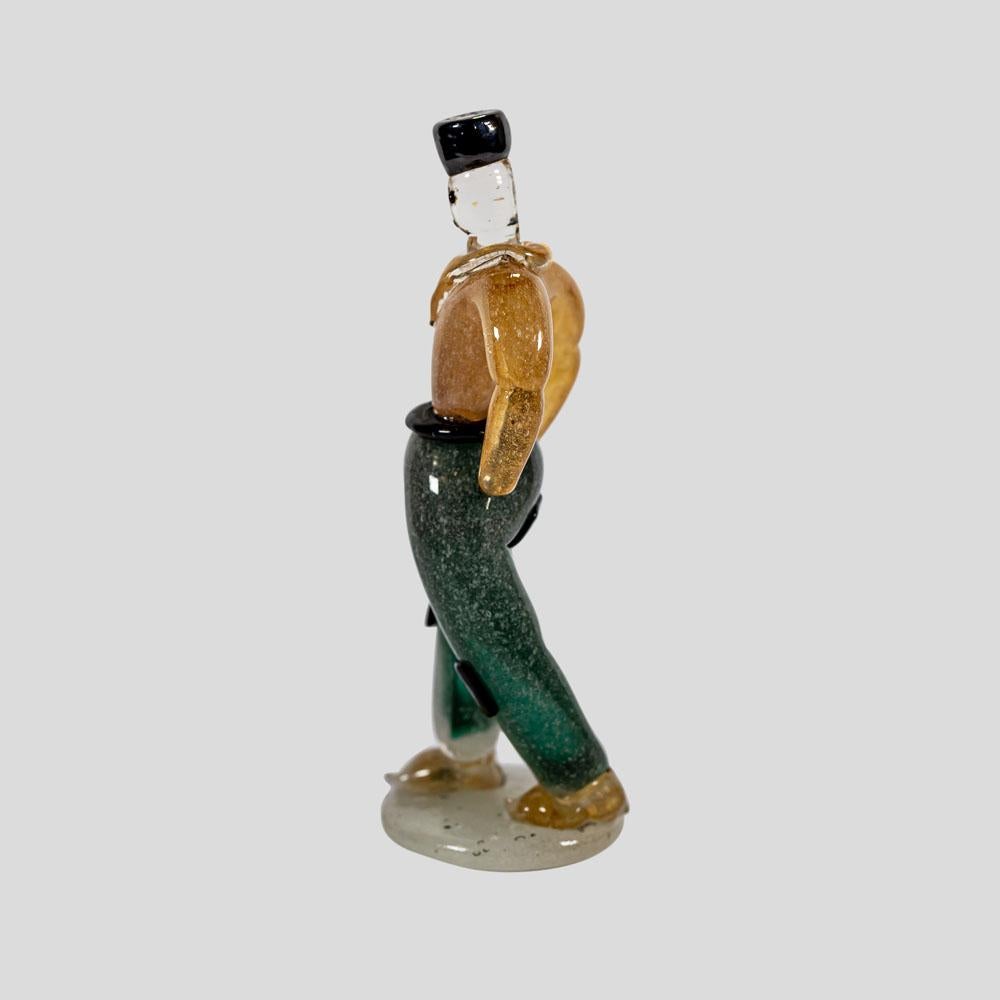 Mid-20th Century 1930s Murano blown glass figure of a young man attributed to Archimede Seguso For Sale