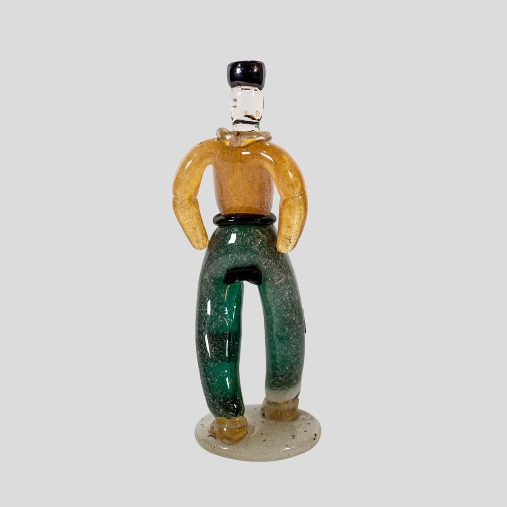 1930s Murano blown glass figure of a young man attributed to Archimede Seguso For Sale 1
