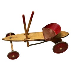 A 1930s Periclès Wooden Tricycle Antique Wooden Hand Operated Children's Car