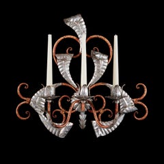 1930s Silver Gilt Italian Wall Light