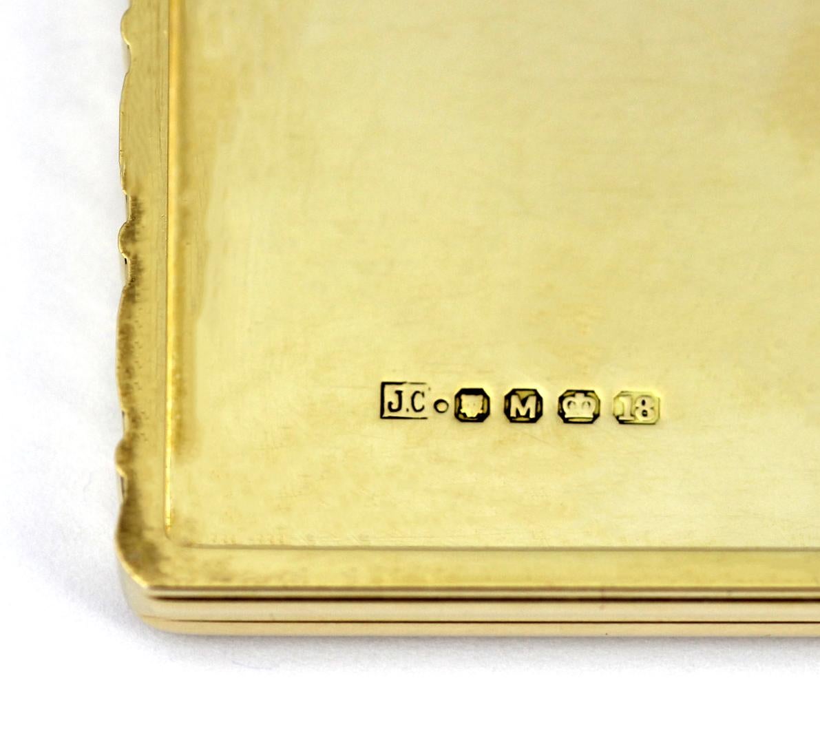 Women's or Men's Cartier London 1947 18 Karat Yellow Gold Ruby Clasp Cigarette Case