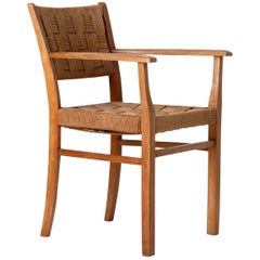 1940s Beech and Rope Armchair